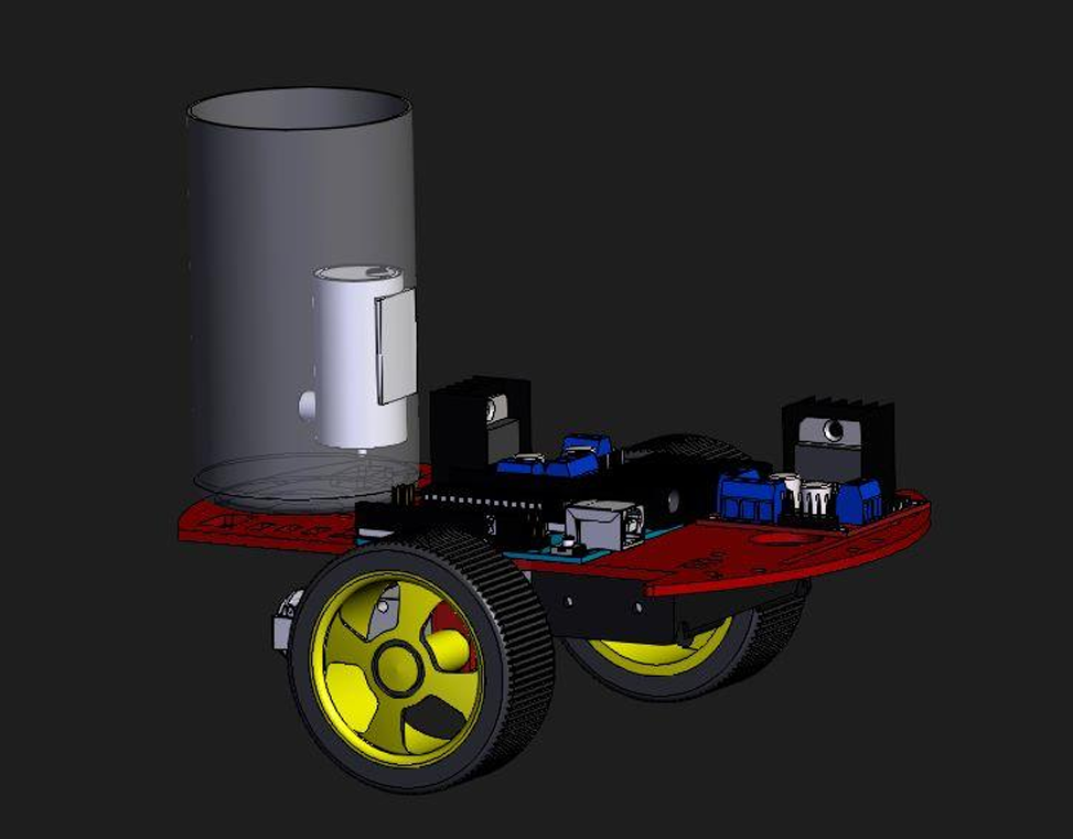 CAD Model of the AIAS rover and irrigation payload.